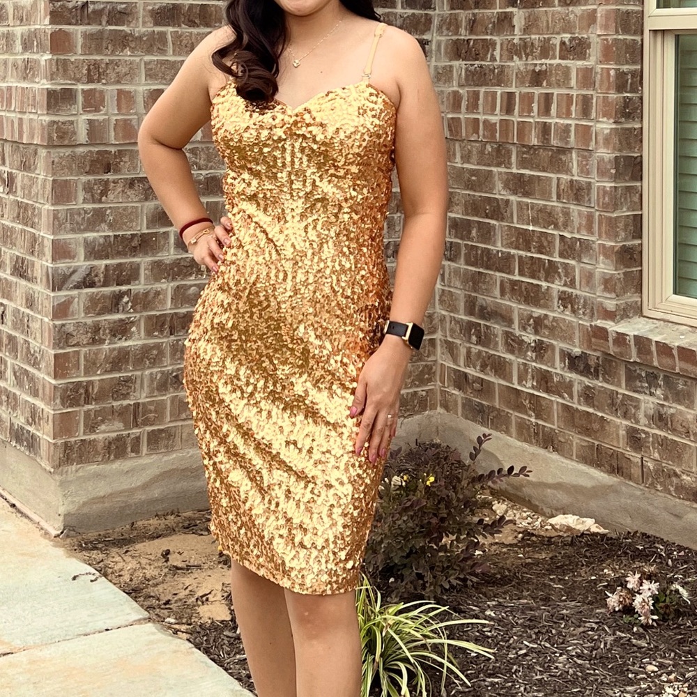 PrettyGuide Women's Glitter Sequin Bodycon Dress Sexy Tube Top Spaghetti Strap